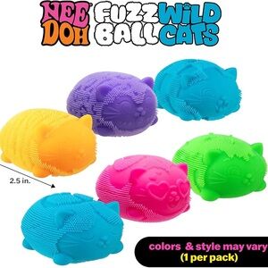 Needoh Wild Cats Fuzz Ball Squish Sensory Toy NeeDoh (Random)